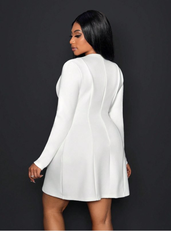 Elegant Sexy Slim Fit V-neck Long-sleeve Dress