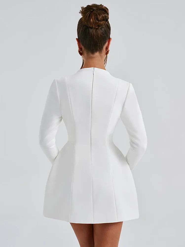 Elegant Sexy Slim Fit V-neck Long-sleeve Dress