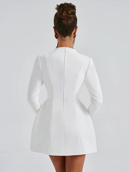 Elegant Sexy Slim Fit V-neck Long-sleeve Dress